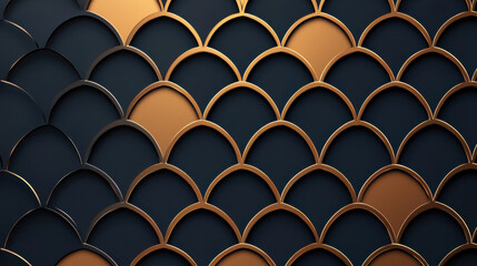 Luxurious golden geometric pattern with dark background