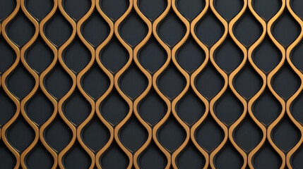 Naklejka premium Luxurious gold geometric pattern on dark background