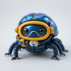 Adorable 3D Render of a Cute Diving Beetle Robot Sci Fi Character Design