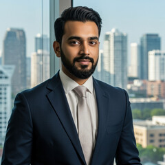 Fototapeta premium Handsome and successful male businessman 27 years old