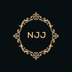 NJJ Letter Initial Logo Design Template Vector Illustration