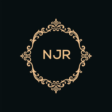 NJR Letter Initial Logo Design Template Vector Illustration