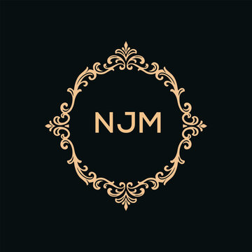 NJM Letter Initial Logo Design Template Vector Illustration
