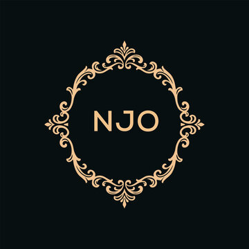 NJO Letter Initial Logo Design Template Vector Illustration