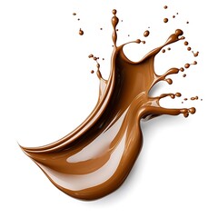 Dynamic chocolate splash white background 3d liquid art modern design creative concept
