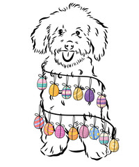Happy Easter Day Goldendoodle Dog Easter Eggs