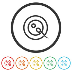 Human fertilization icon. Set icons in color circle buttons