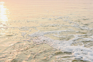 Splashing water from man-made water pumps