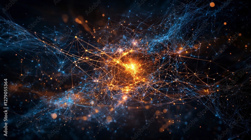 Aufkleber Dynamic energy democratization map visualizing network connections digital art tech environment abstract viewpoint