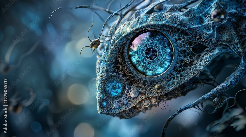 Poster artificial intelligence consciousness a unique vision of nature in a futuristic environment