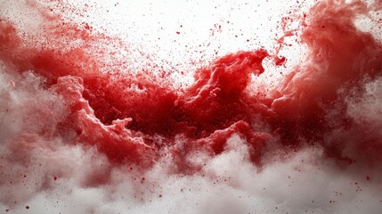 Abstract Red and White Explosion with Dynamic Particle Effect
