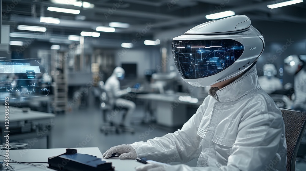 Aufkleber virtual reality innovations technology lab digital interface futuristic environment close-up view em