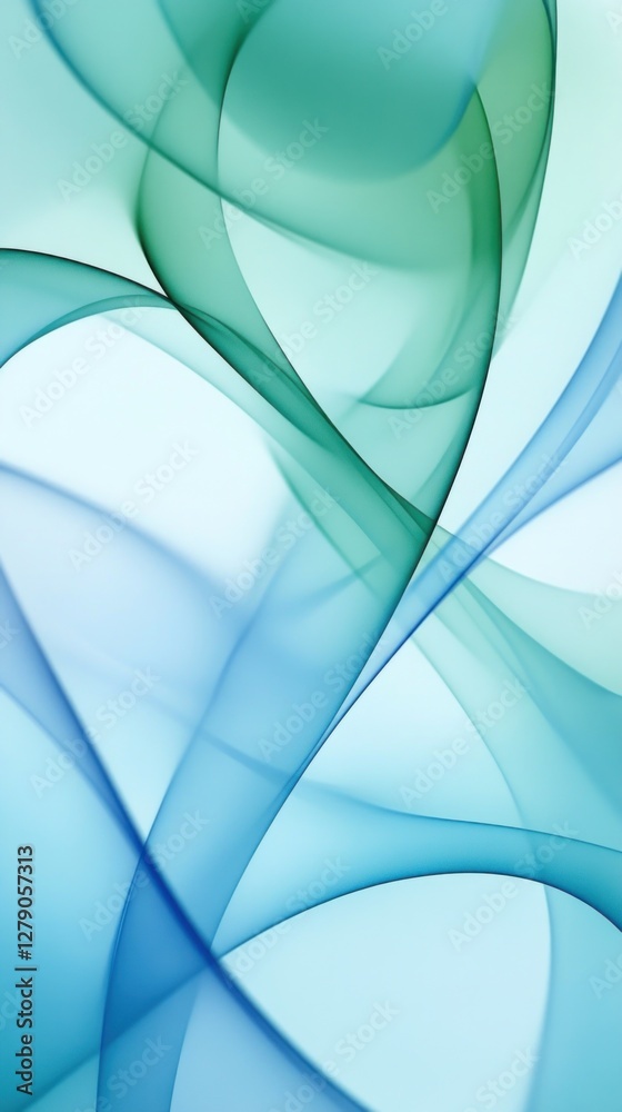 Poster ethereal teal waves creating a smooth abstract background design