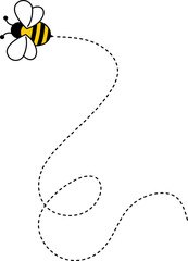Bee with Dotted Line