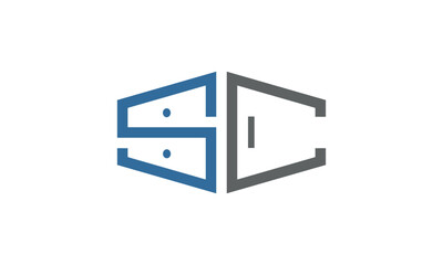 a graphic image with SC cabinet theme on white background. vector graphic base.