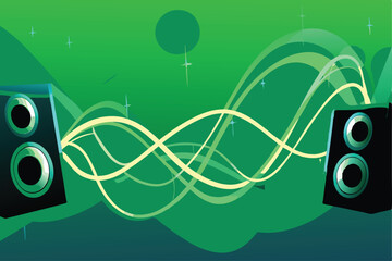 Design a vibrant banner showcasing digital music technology, incorporating stylized sound waves and a futuristic aesthetic.  Target audience music producers & tech enthusiasts.