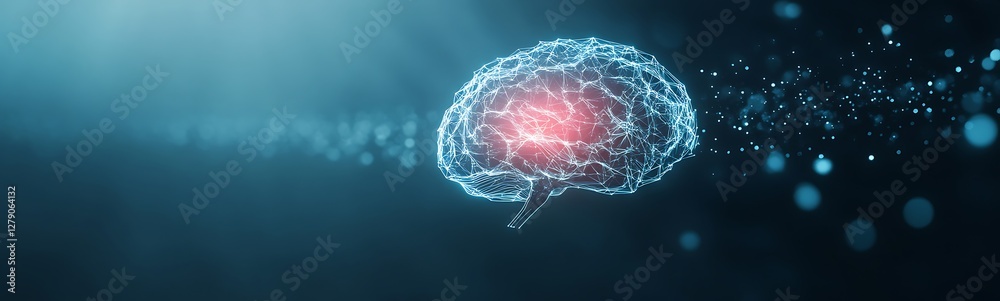 Aufkleber Futuristic UI design concept for a sci-fi mind uploading system featuring glowing elements.
