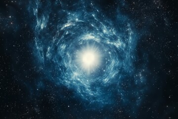 Celestial Nebula Swirling Around A Bright Star