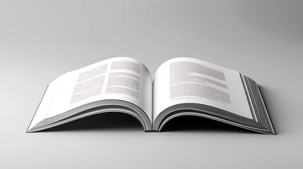 Obraz premium An open magazine mock-up displaying a two-page spread layout.