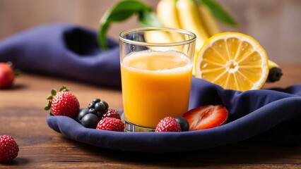Refreshing Fruit Juice with Berries and Banana