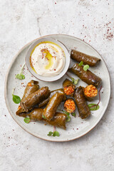 Bulgar Wheat Stuffed Vine Leaves