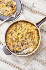 Mushroom and Leek Spaetzle bake