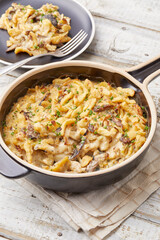 Mushroom and Leek Spaetzle bake