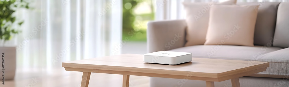 Poster smart home security system image showcasing real-time monitoring technology and features.