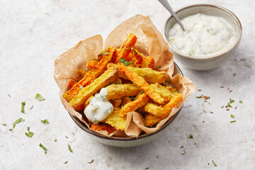 Curried Oven Vegetables with Lemon Dip