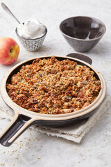 Rustic Apple and Date Crumble with Vegan Cream