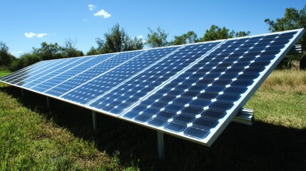 Captivating closeup of solar panel reflecting sunlight outdoor setting photography bright environment macro view renewable energy concept