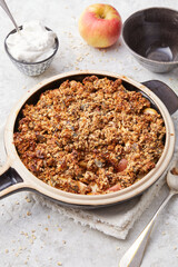 Rustic Apple and Date Crumble with Vegan Cream