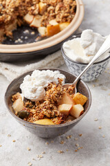 Rustic Apple and Date Crumble with Vegan Cream