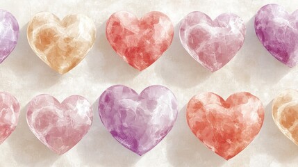 Obraz premium Pastel Hearts Pattern for Valentine's Day