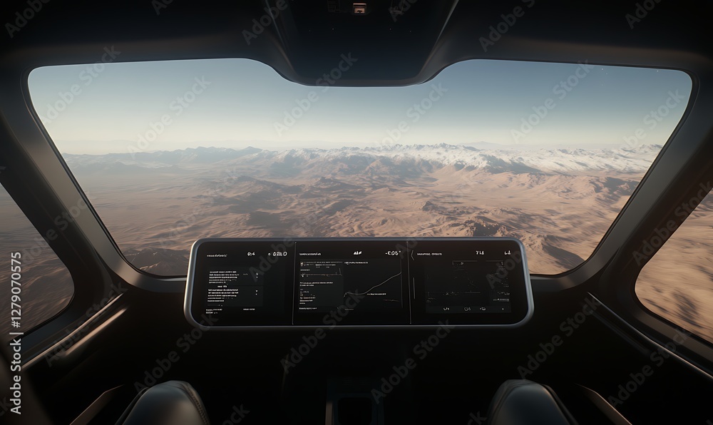 Aufkleber Image of a dashboard analyzing data from a space rover focused on extraterrestrial exploration.