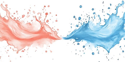 Fototapeta premium Two colorful splashes isolated on white