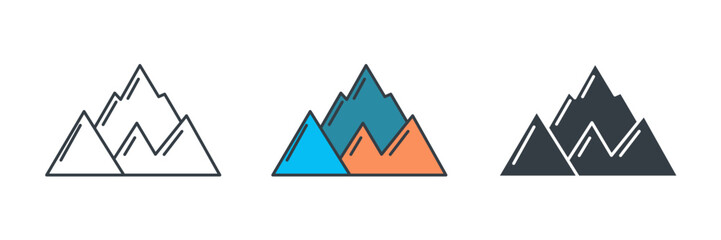 Mountain icon symbol vector illustration isolated on white background