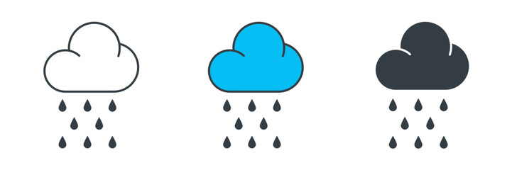 Rain Cloud icon symbol vector illustration isolated on white background