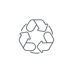 Recycle icon symbol vector illustration isolated on white background