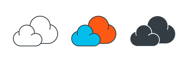 Cloud icon symbol vector illustration isolated on white background