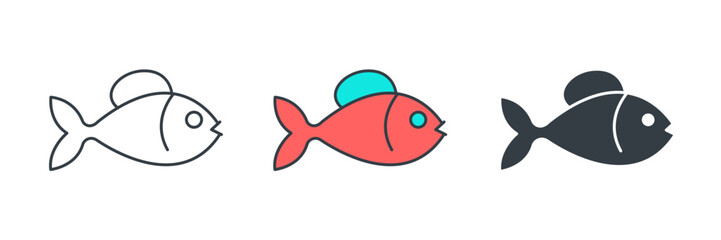 Fish icon symbol vector illustration isolated on white background