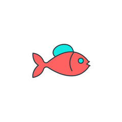Fish icon symbol vector illustration isolated on white background