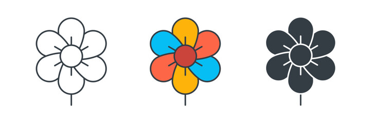 Flower icon symbol vector illustration isolated on white background