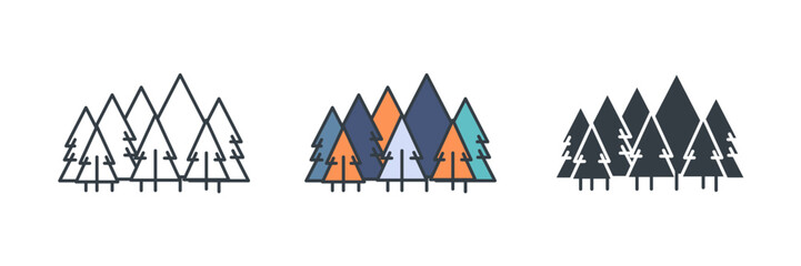 Forest icon symbol vector illustration isolated on white background