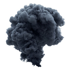 Dark smoke plume rising powerfully dramatic scene