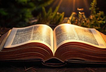 A Bible open to Genesis 3:19, with ashes forming a cross on the page, illuminated by a soft, golden light.
