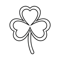 Simple Line Drawing of a ThreeLeaf Clover, Shamrock, St. Patricks Day