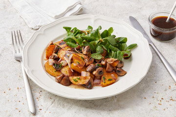 Fried Potatoes and Field Salad