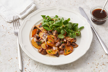Fried Potatoes and Field Salad