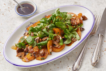 Fried Potatoes and Field Salad